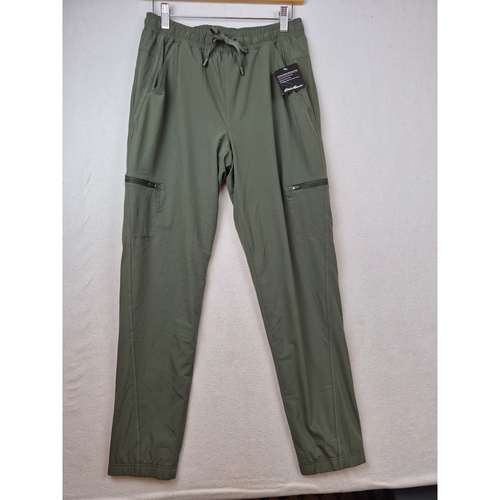 Eddie Bauer Pants Womens 2 Polar Fleece Lined Flexion Green Zippered Pockets